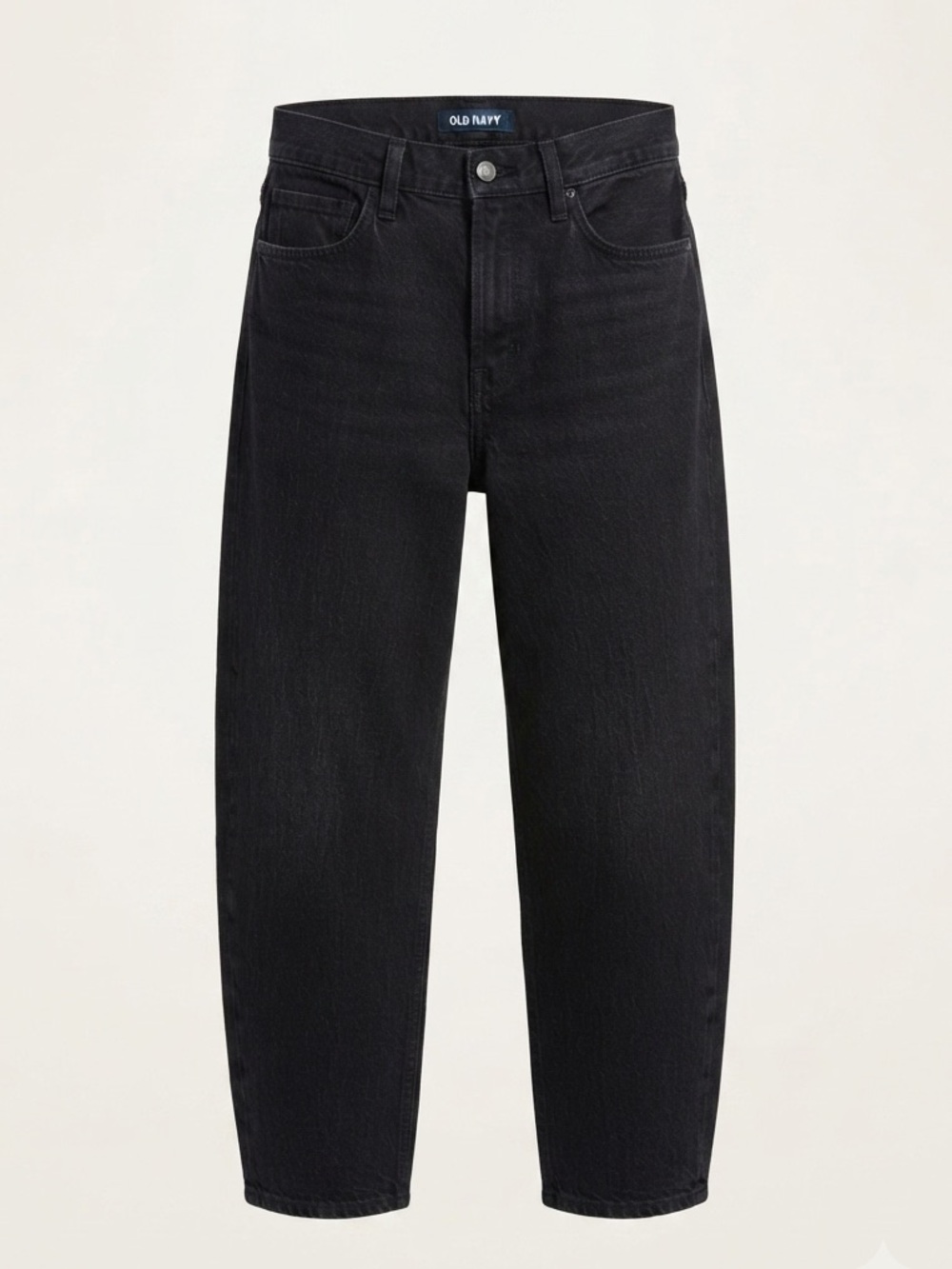 Old Navy High Rise Wow Barrel Leg Jeans Black Wash 8 Balloon Leg